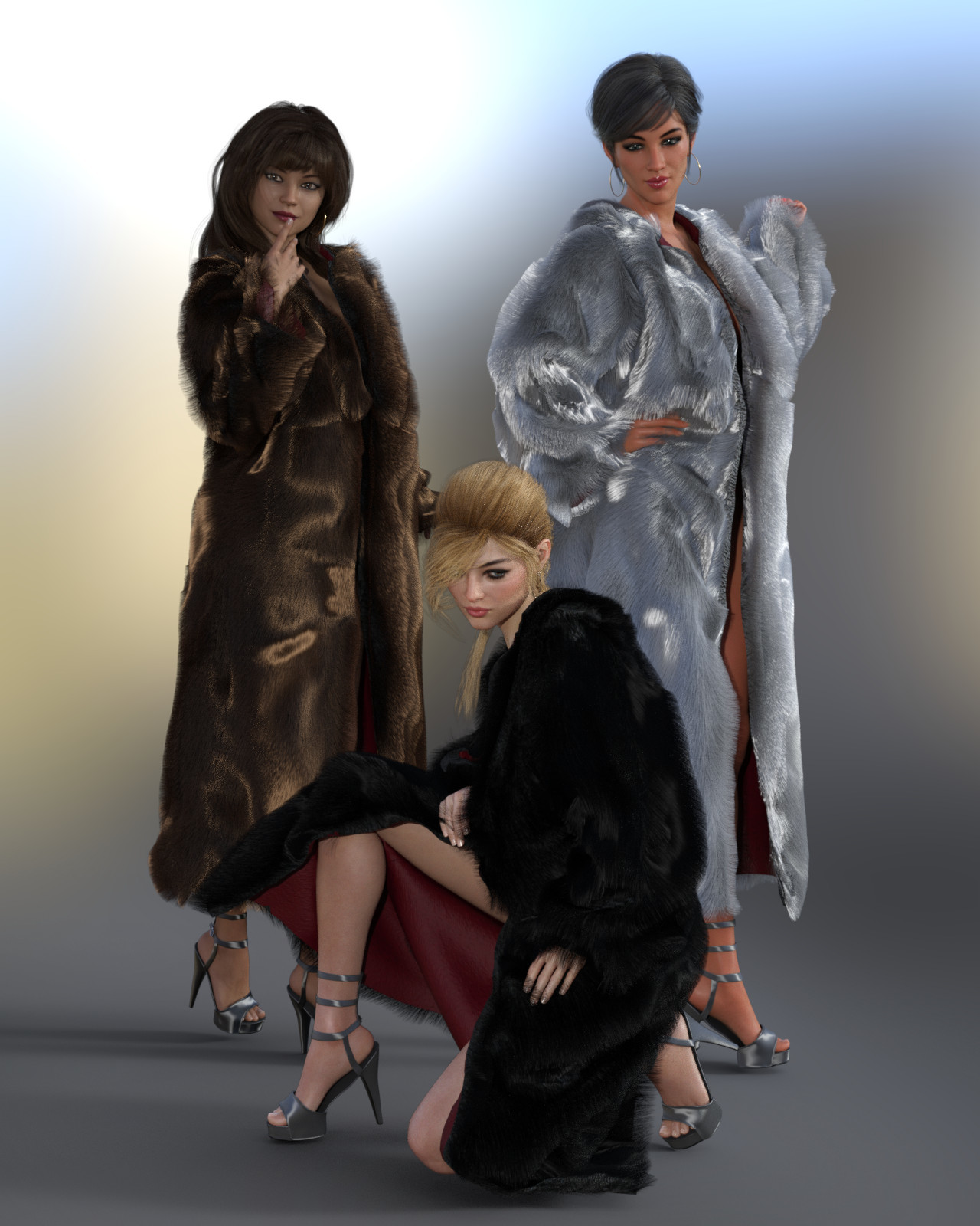 dForce Fur Coat for Genesis 8 Female_DAZ3D下载站