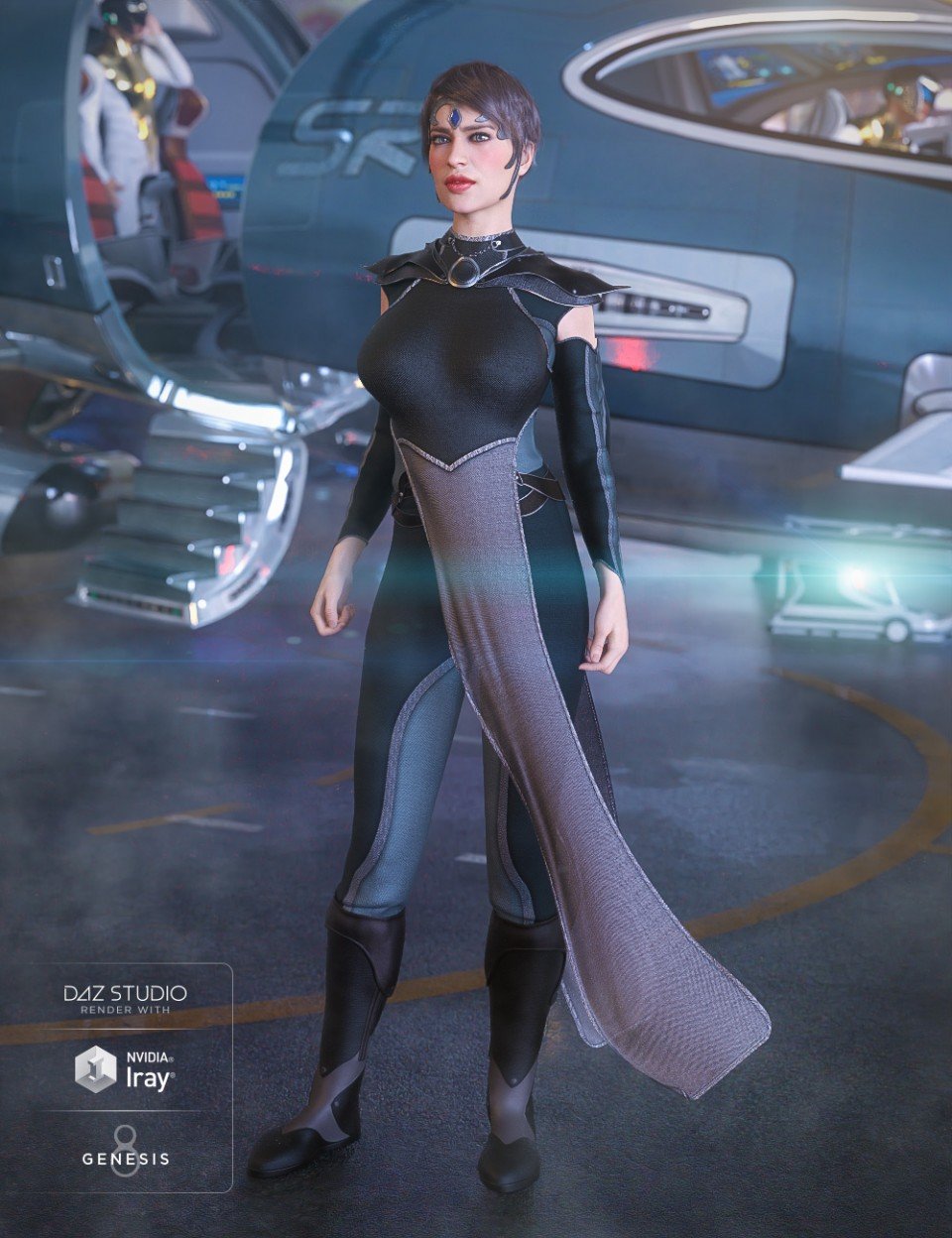 dForce G.I.S. Admiral for Genesis 8 Female(s)_DAZ3D下载站