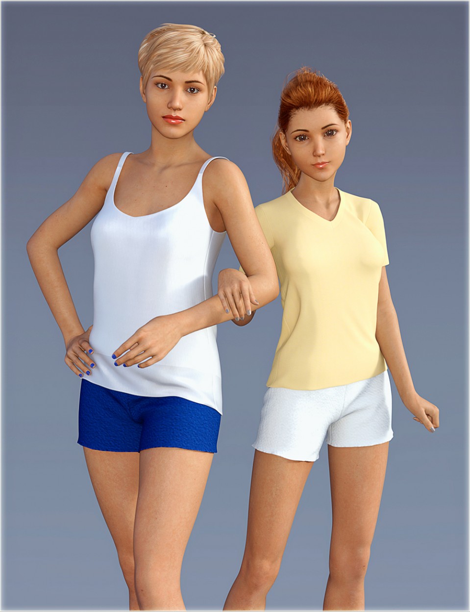 dForce H&C Sleep Shorts Outfits for Genesis 8 Female(s)_DAZ3DDL