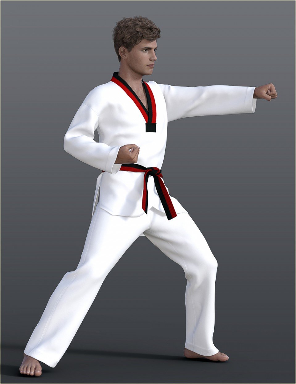 dForce H&C Taekwondo Suit for Genesis 8 Male(s)_DAZ3D下载站