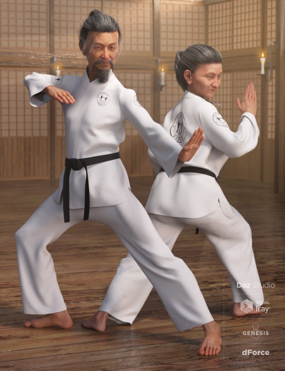 dForce Karate Gi for Genesis 8_DAZ3D下载站