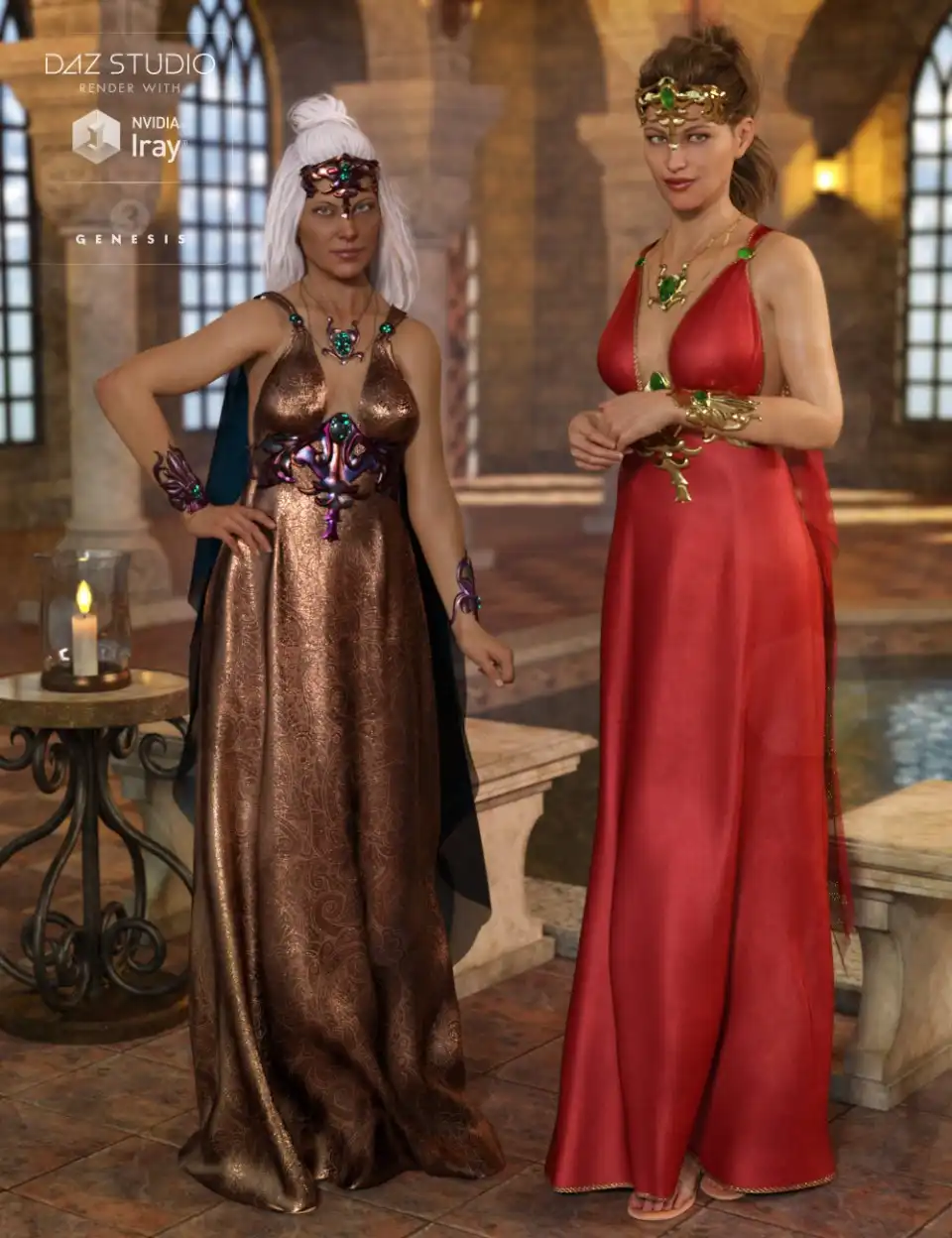 dForce Olympus Goddess Outfit Textures_DAZ3D下载站