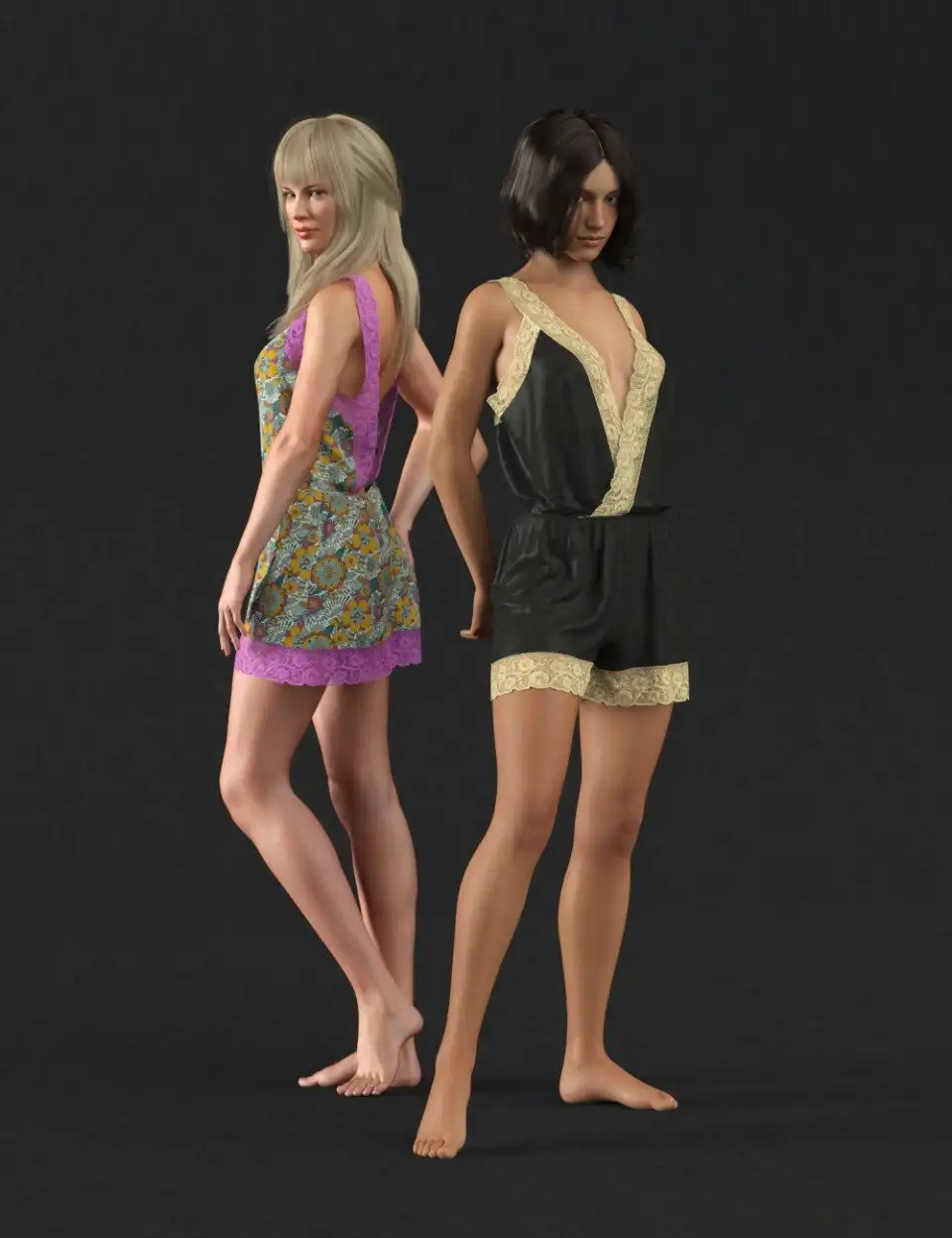 dForce Retro Romper for Genesis 8 Female(s)_DAZ3D下载站