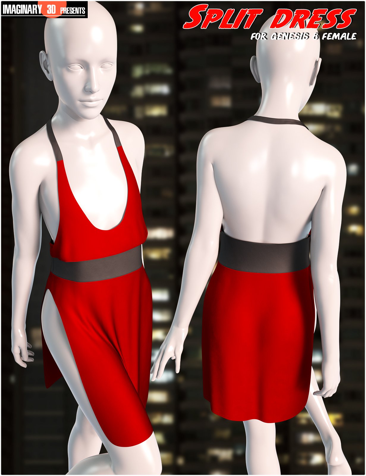 dForce Split Dress for Genesis 8 Female_DAZ3D下载站