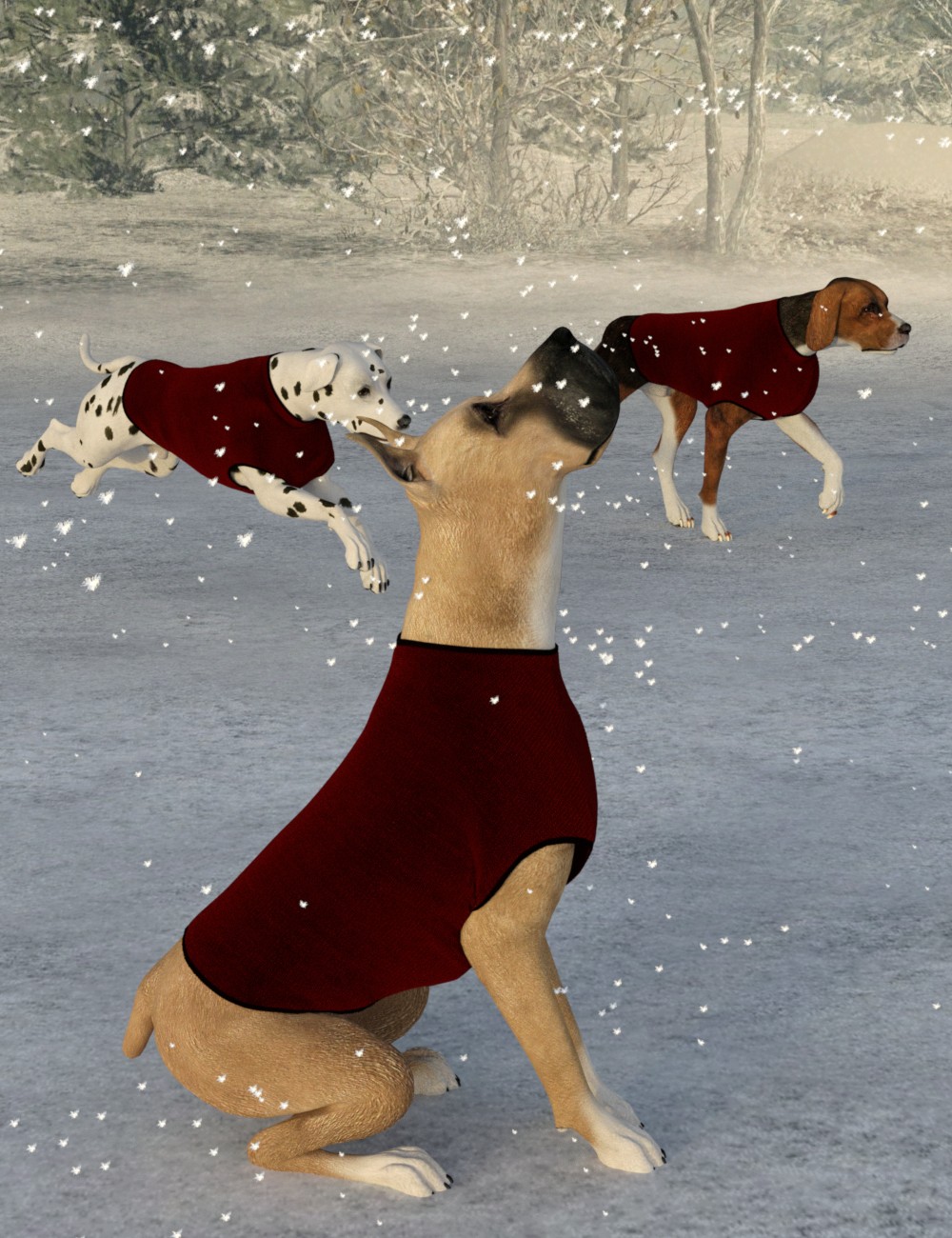 dForce Sweater for Millennium Dog_DAZ3D下载站
