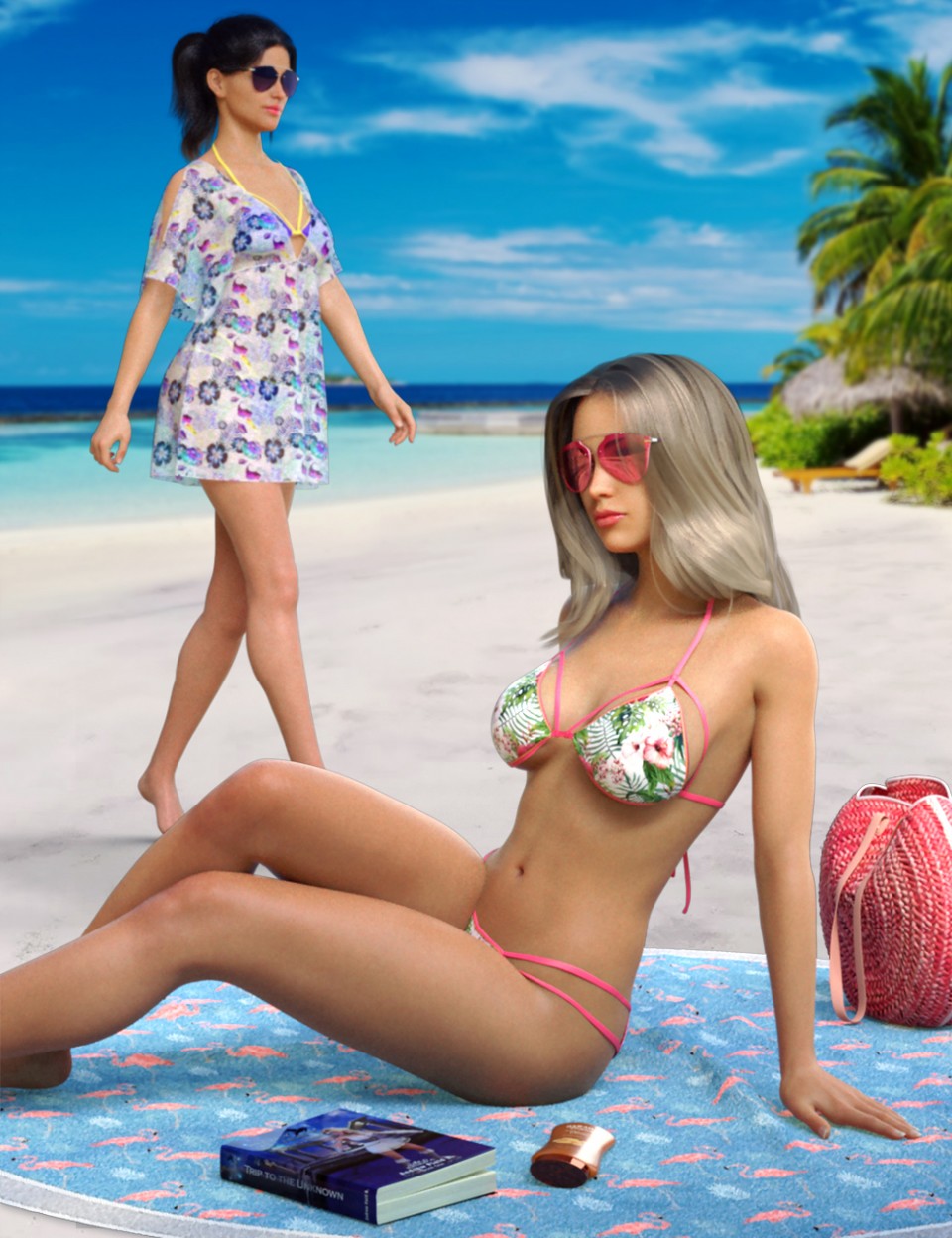 dForce Tropical Day Outfit and Accessories for Genesis 8 Female(s)_DAZ3D下载站