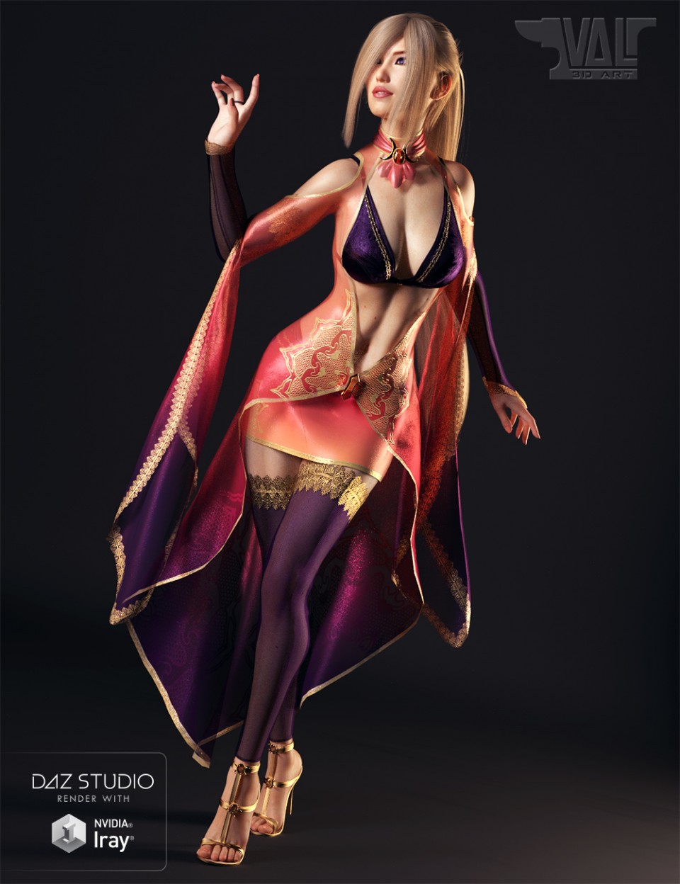 dForce Twilight Sorceress Outfit for Genesis 8 Female(s)_DAZ3D下载站
