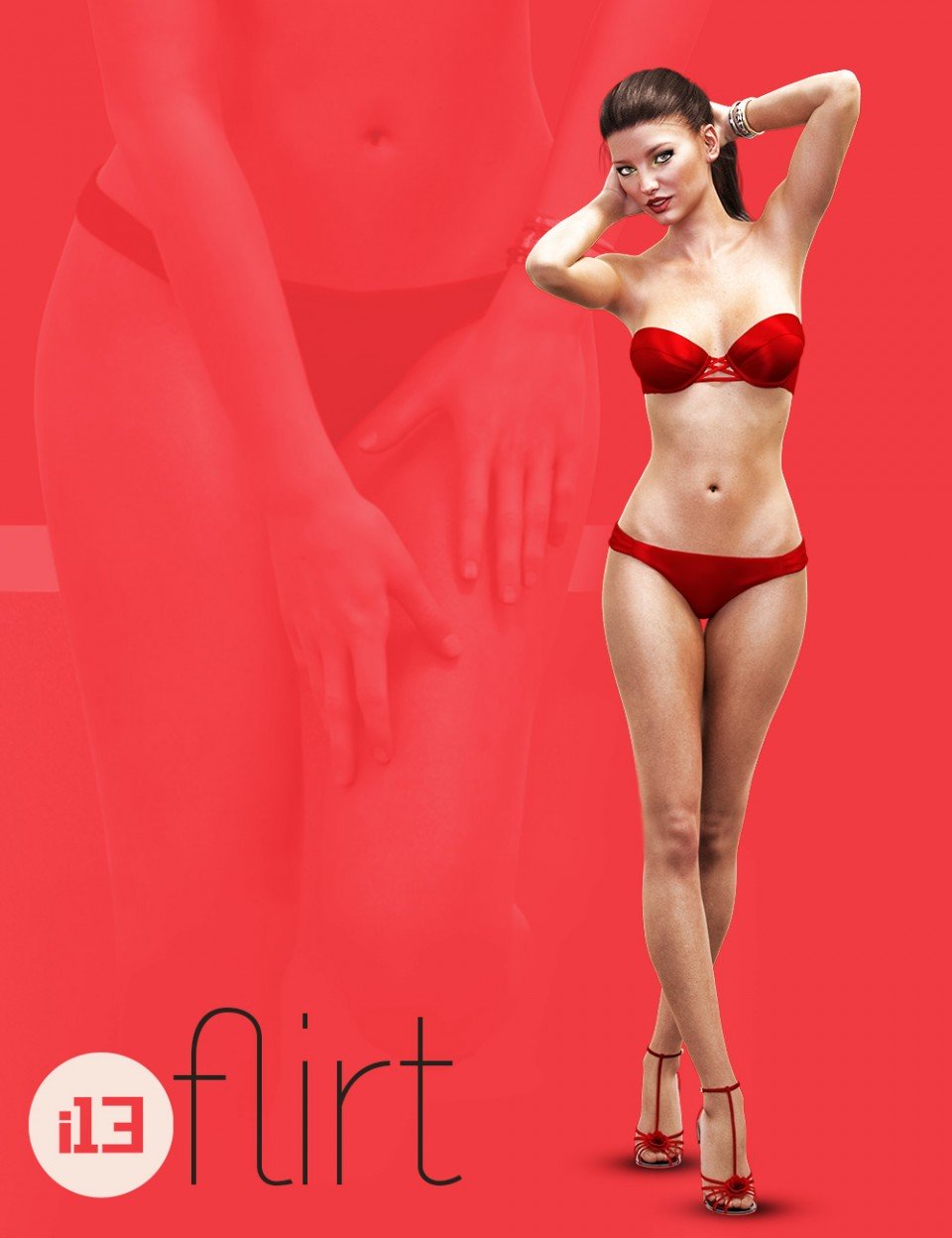 i13 Flirt Female Pose Collection for the Genesis 3 Female(s)_DAZ3D下载站