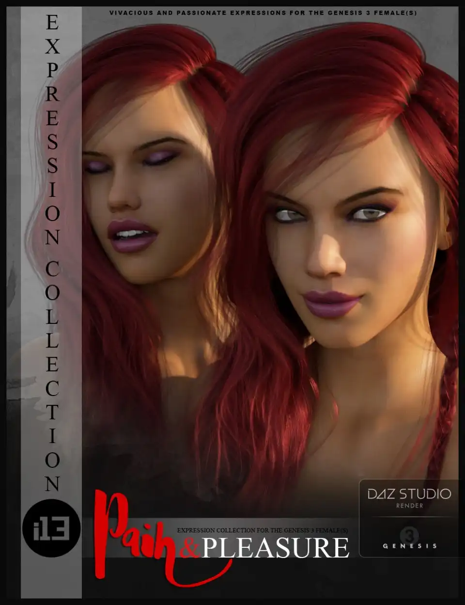 i13 Pain and Pleasure Expressions for the Genesis 3 Female(s)_DAZ3D下载站