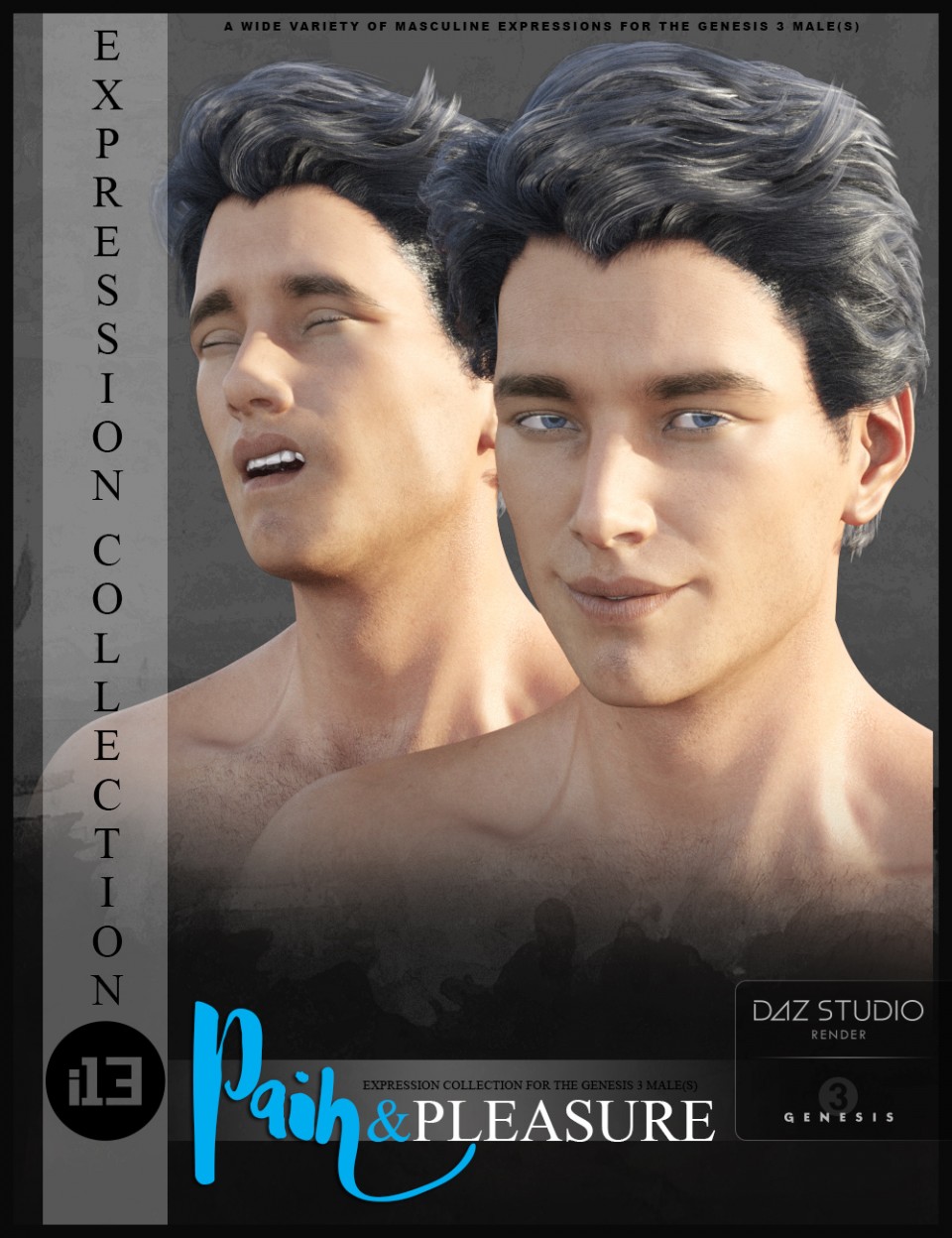 i13 Pain and Pleasure Expressions for the Genesis 3 Male(s)_DAZ3DDL