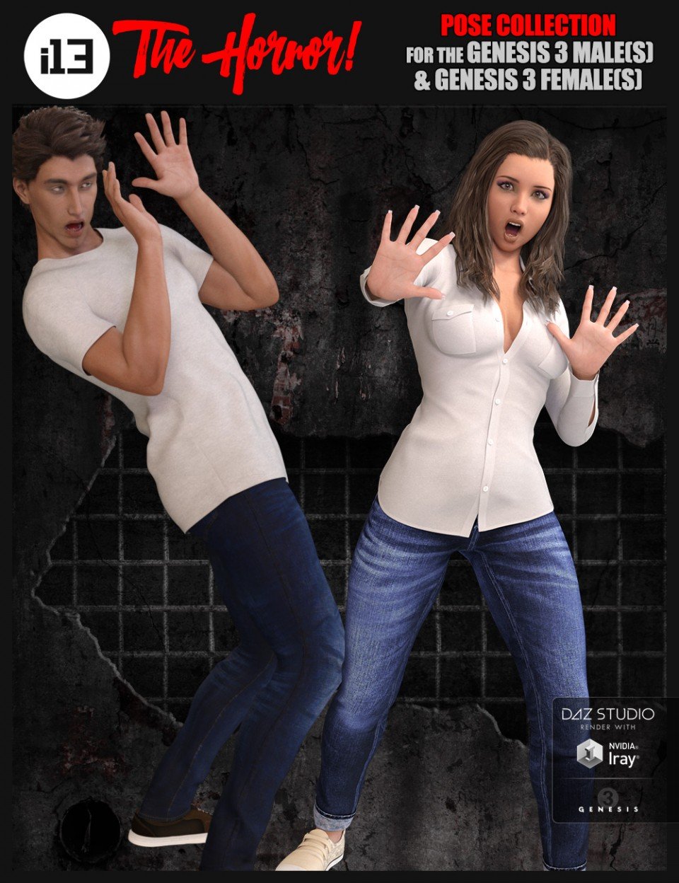 i13 The Horror! Pose Collection for the Genesis 3 Male(s) and Genesis 3 Female(s)_DAZ3D下载站