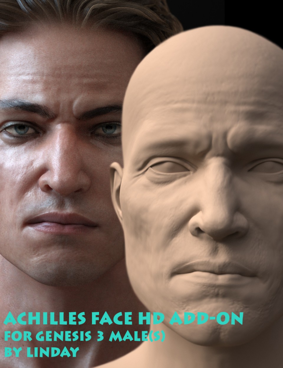 Achilles Face HD Add-On for Genesis 3 Male(s)_DAZ3D下载站