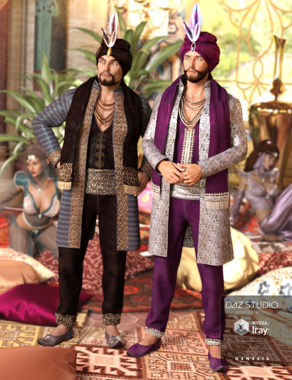 Arabian Prince Outfit Textures_DAZ3D下载站