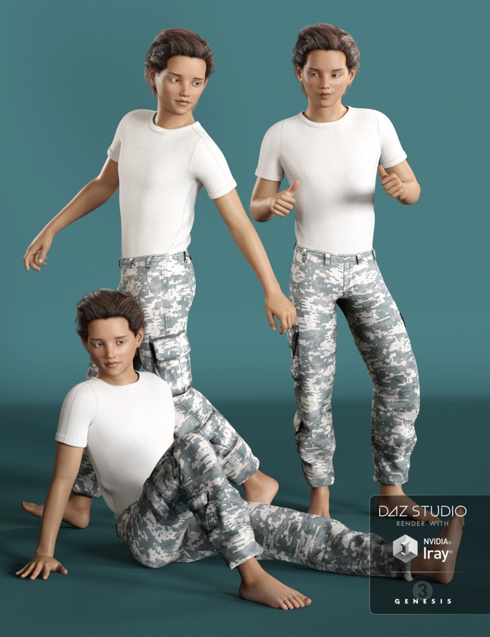 Attitude Poses and Expressions for Tween Ryan 7_DAZ3D下载站