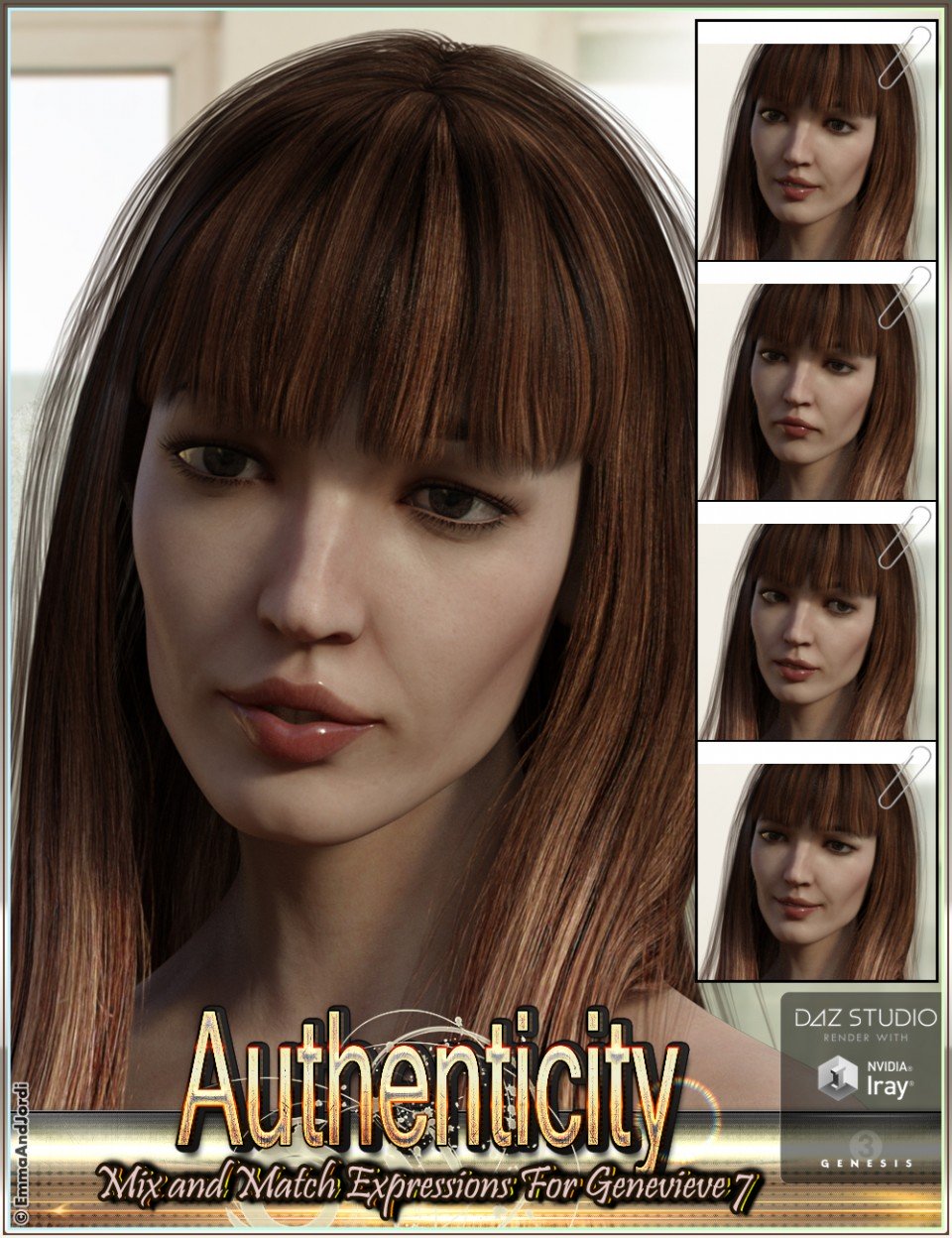 Authenticity Mix and Match Expressions for Genevieve 7 and Genesis 3 Female(s)_DAZ3D下载站