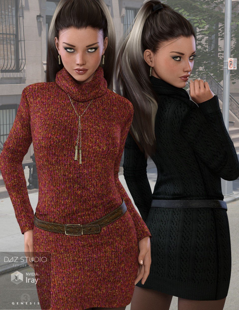 Autumn Breeze Sweater Dress for Genesis 3 Female(s)_DAZ3DDL