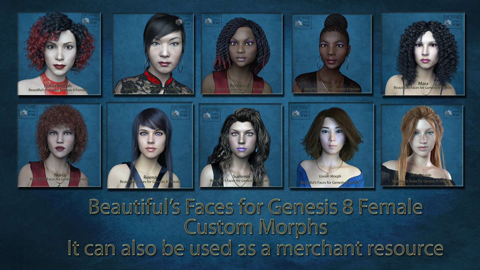 Beautiful Faces for G8 Pack_DAZ3DDL