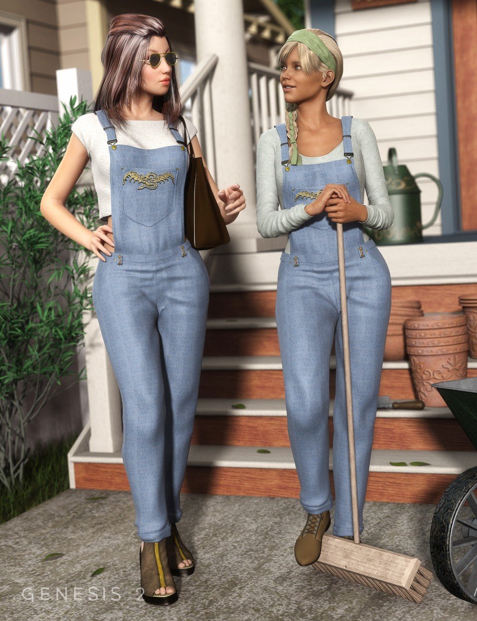 Casual Wear Overall for Genesis 2 Female(s) + Add-ons_DAZ3D下载站
