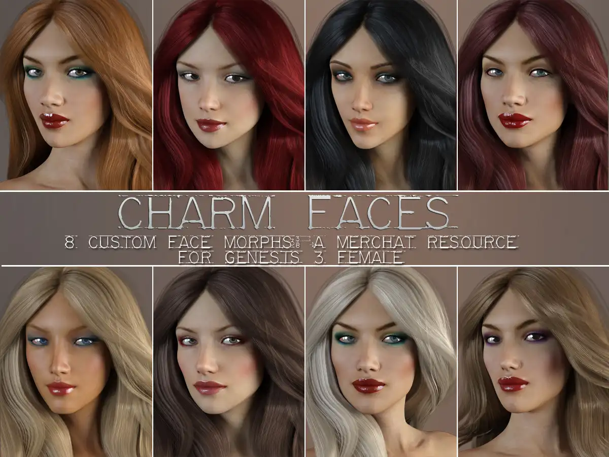 Charm Faces for Genesis 3 Female_DAZ3DDL