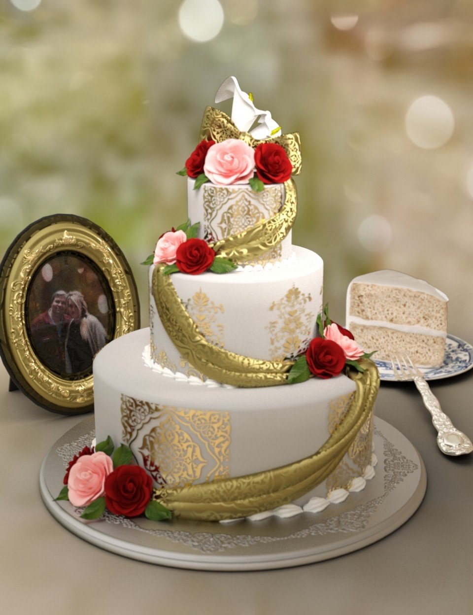 Classy Wedding Cake set_DAZ3D下载站