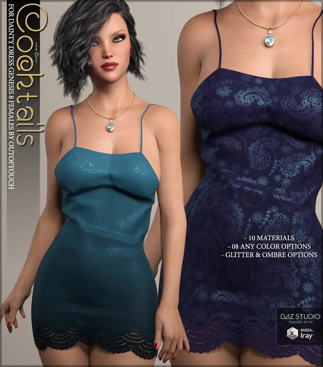 Cocktails for Dainty Dress Genesis 8 Females_DAZ3DDL