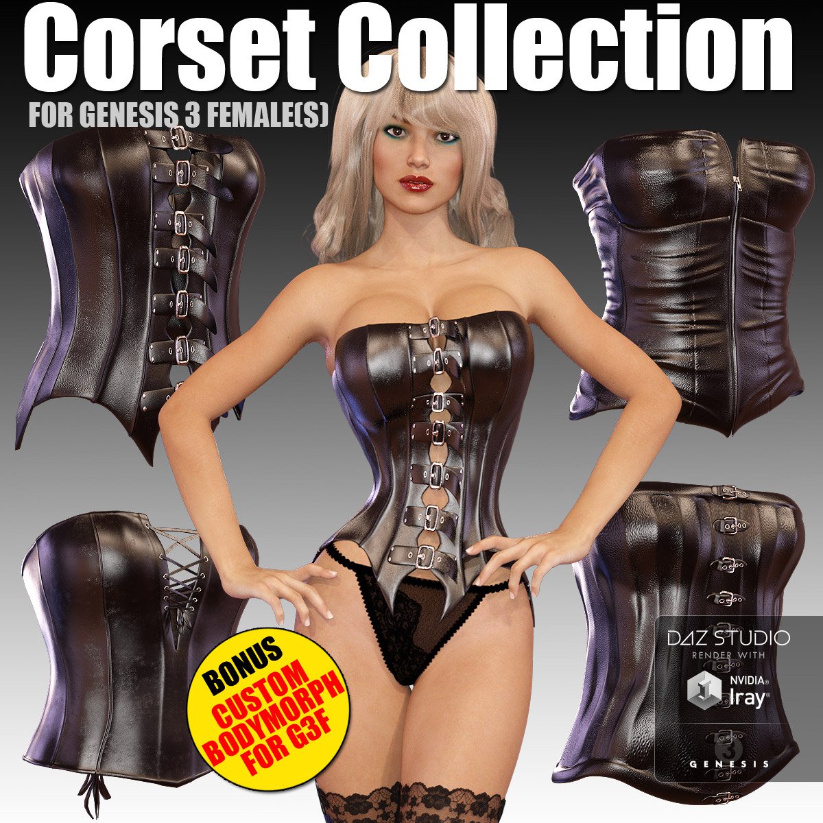 Corset Collection for Genesis 3 Female(s)_DAZ3D下载站