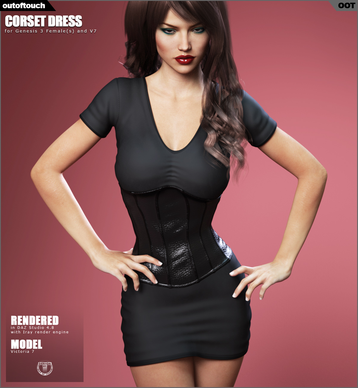Corset Dress for Genesis 3 Females_DAZ3DDL
