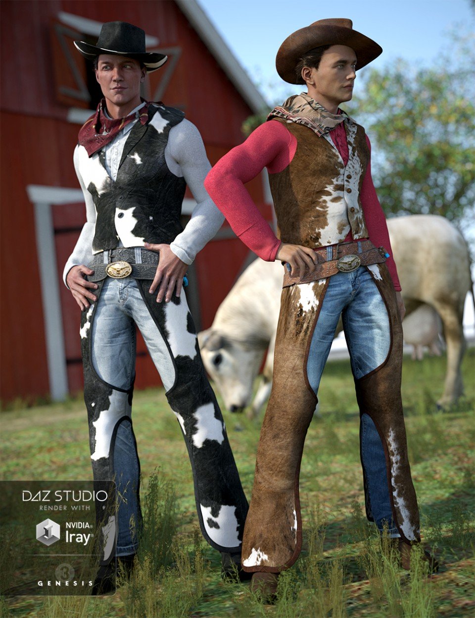 Cowboy Outfit Textures_DAZ3D下载站