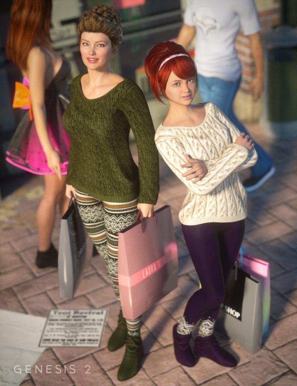 Cozy Fashion for Day at the Mall Outfit_DAZ3D下载站