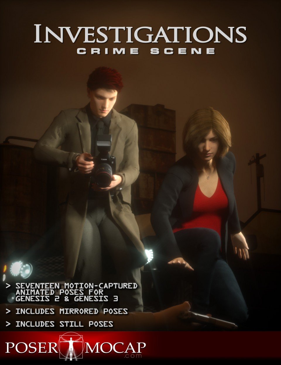 Crime Scene Investigation Animations and Aniblocks for Genesis 2 and 3_DAZ3D下载站