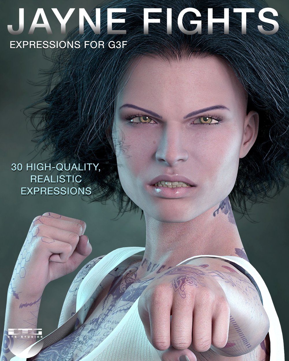 DTG Studios’ Jayne Fights Expressions for G3F_DAZ3D下载站