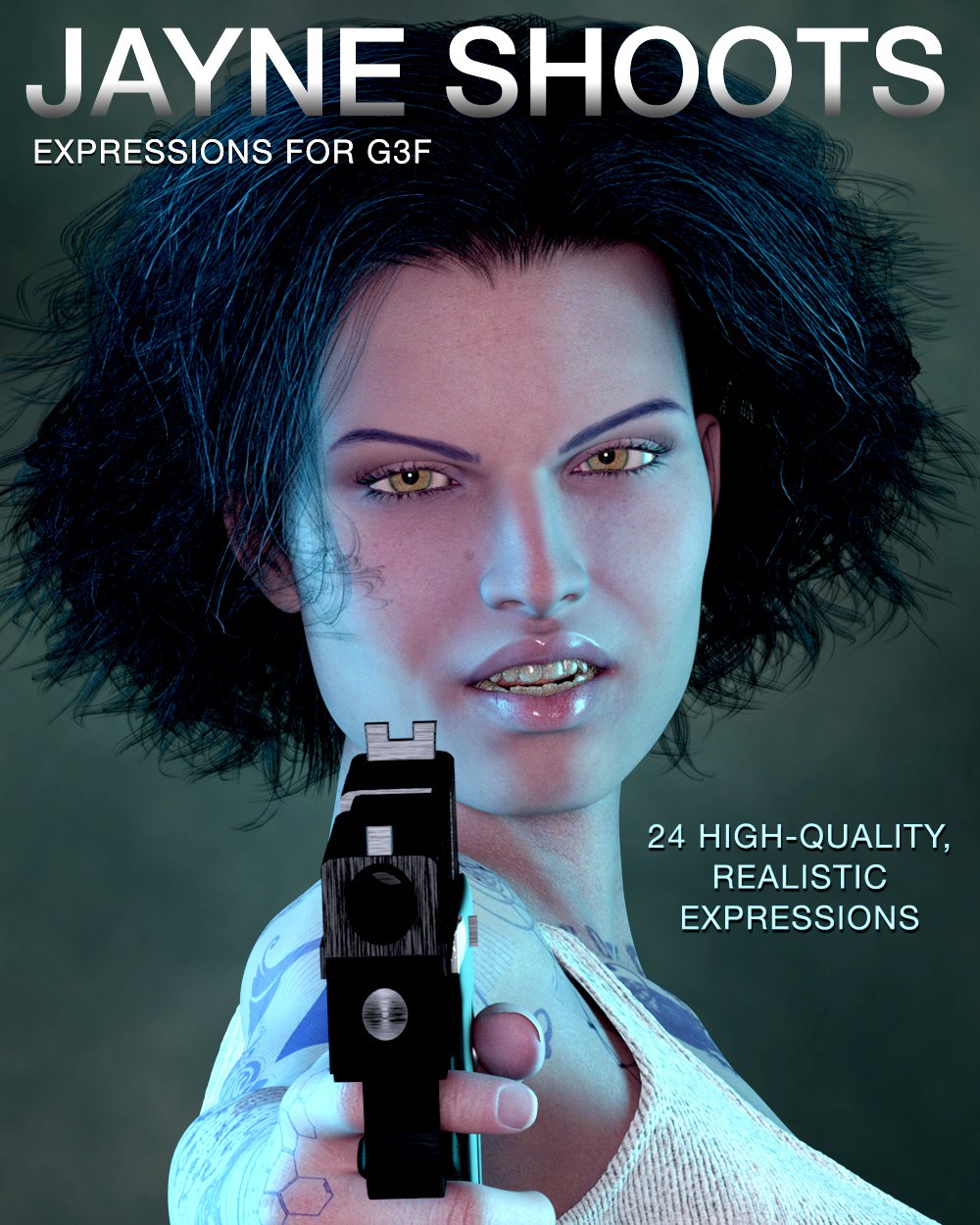 DTG Studios Jayne Shoots Expressions for G3F_DAZ3D下载站