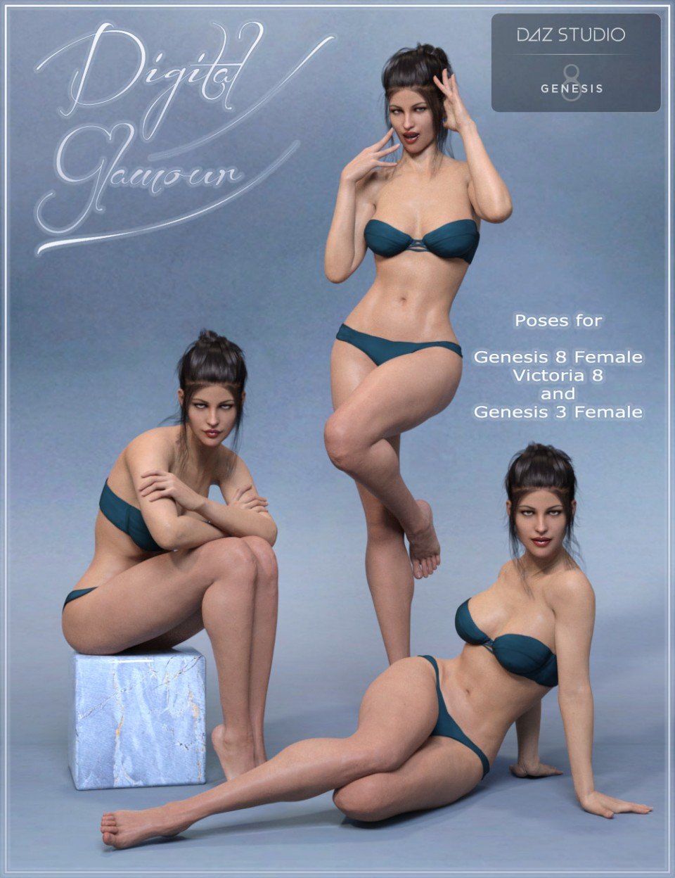 Digital Glamour Poses for Genesis 3 and Genesis 8 Female(s)_DAZ3D下载站