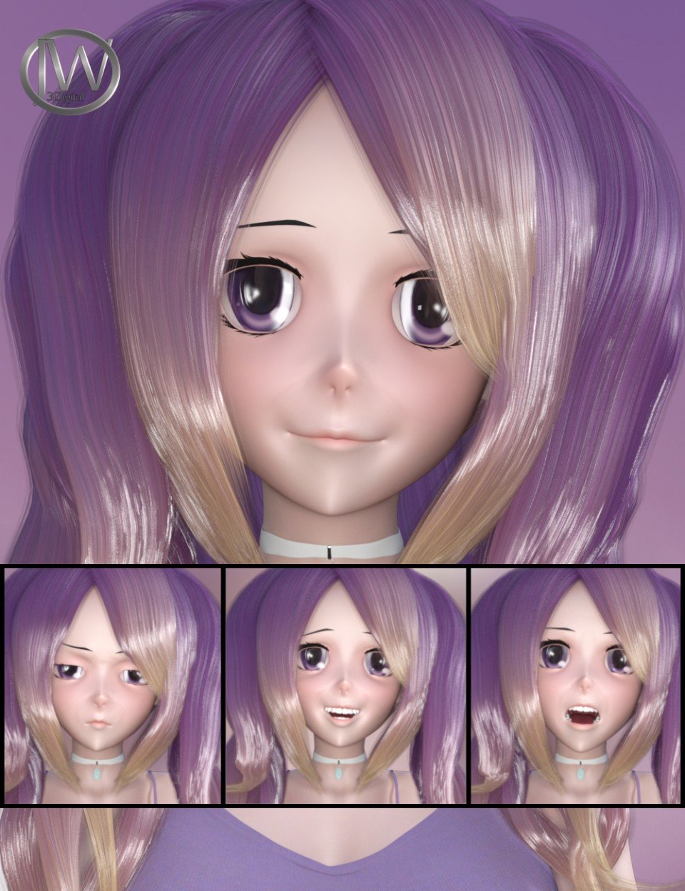 Doll Faces – Expressions for Sakura 8_DAZ3D下载站