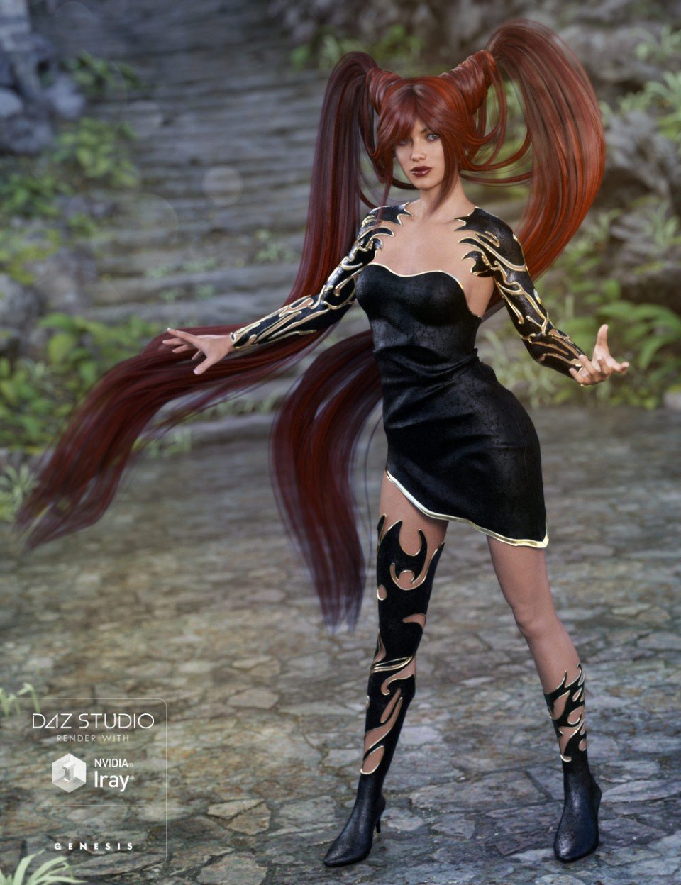 Dragon Fighter Outfit for Genesis 3 Female(s)_DAZ3D下载站