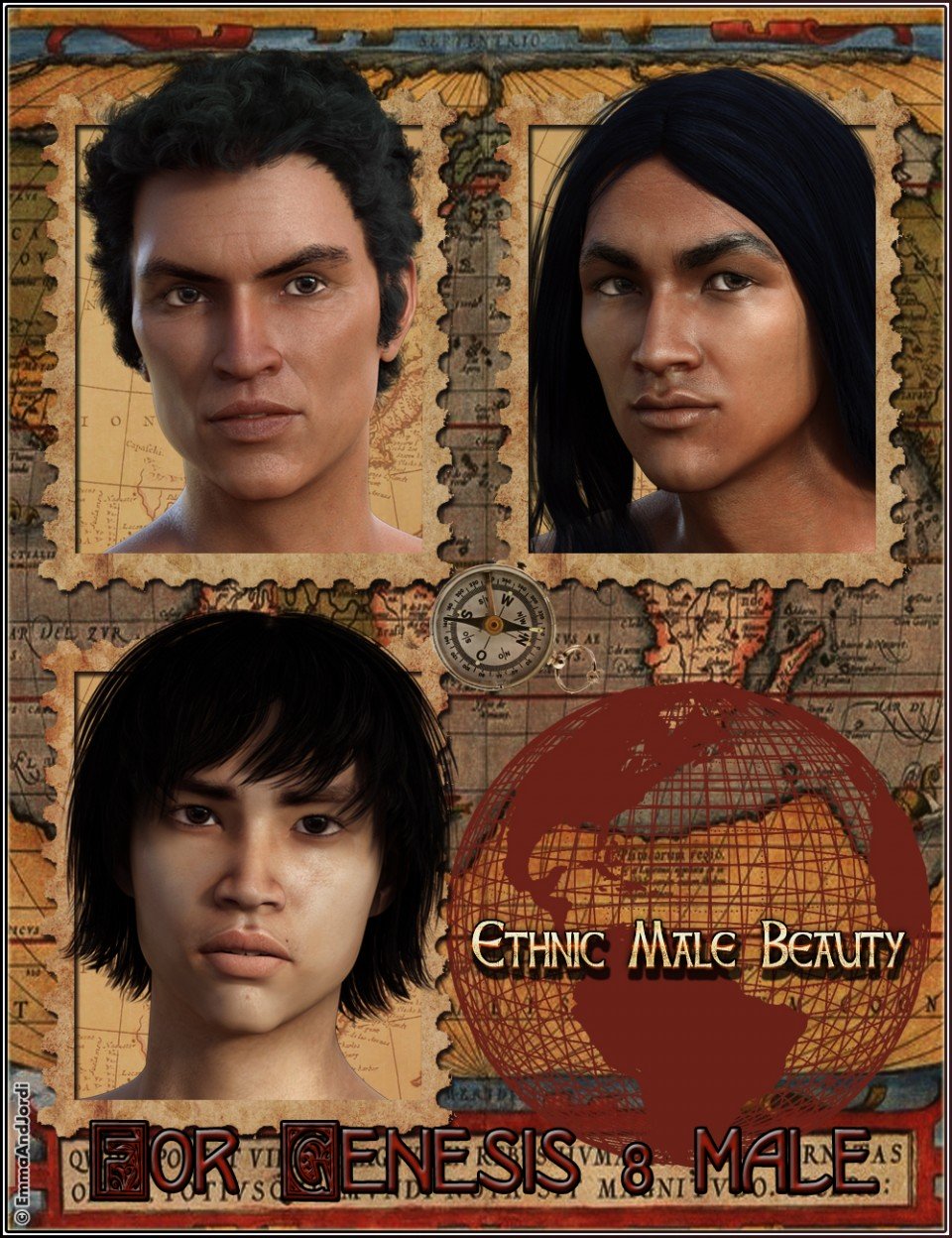 EJ Ethnic Male Beauty for Genesis 8 Male_DAZ3D下载站