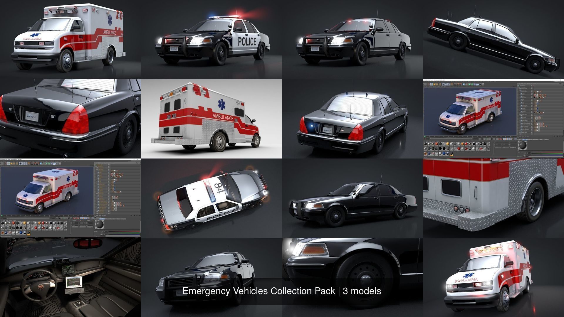 Emergency Vehicles Collection Pack_DAZ3DDL