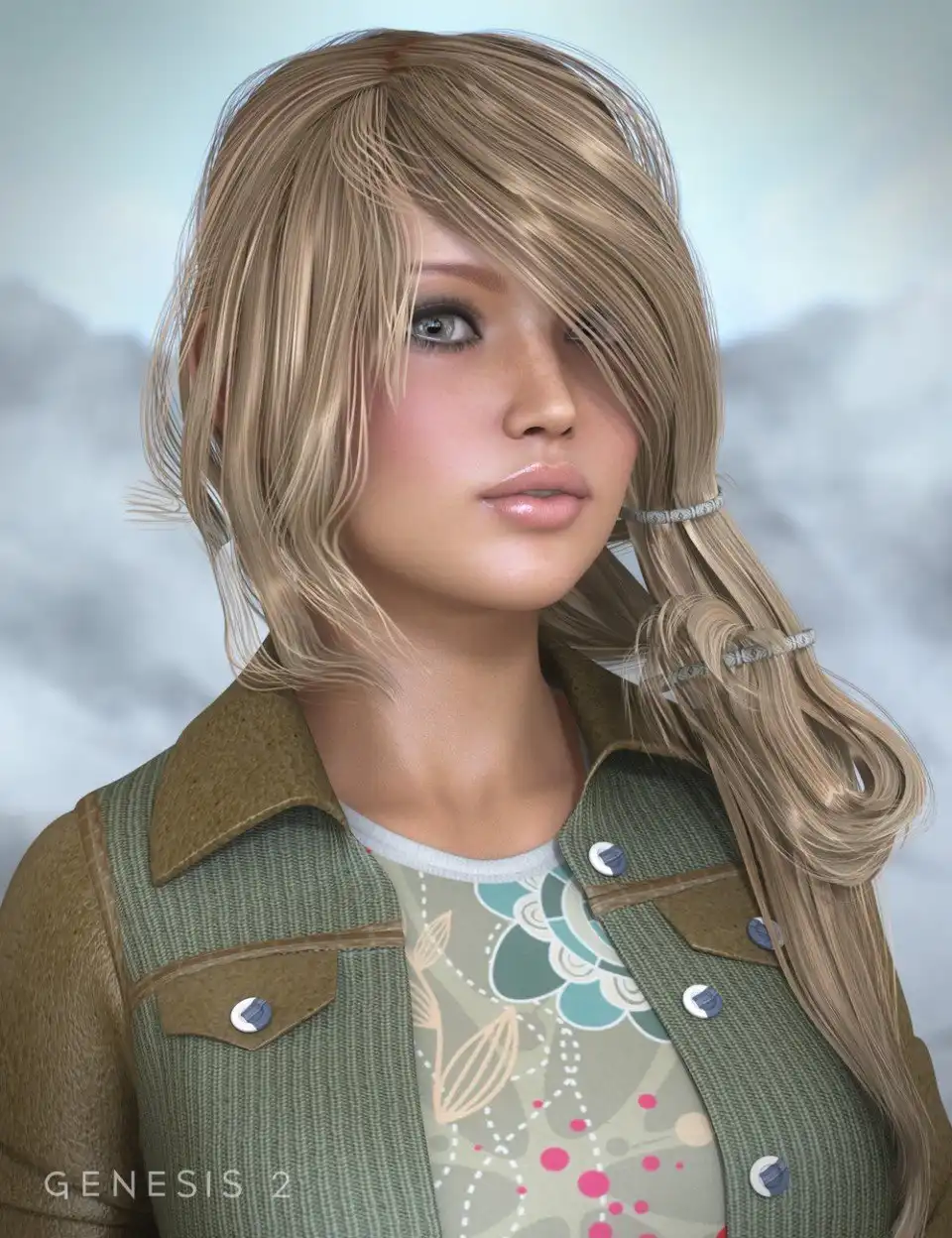 Envy Hair for Genesis and Genesis 2 Female(s) + Colors_DAZ3D下载站
