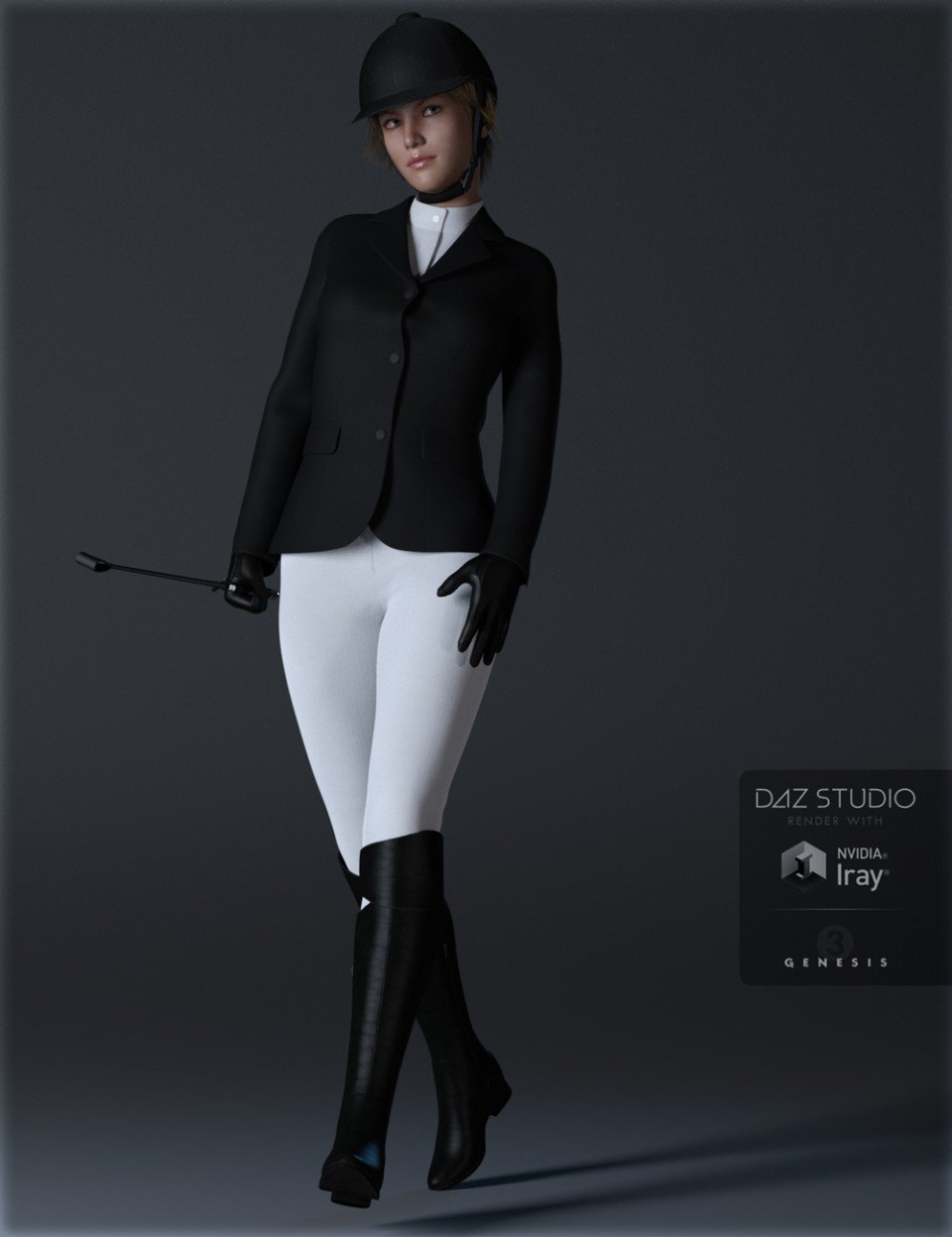 Equestrian Uniform for Genesis 3 Female(s)_DAZ3D下载站