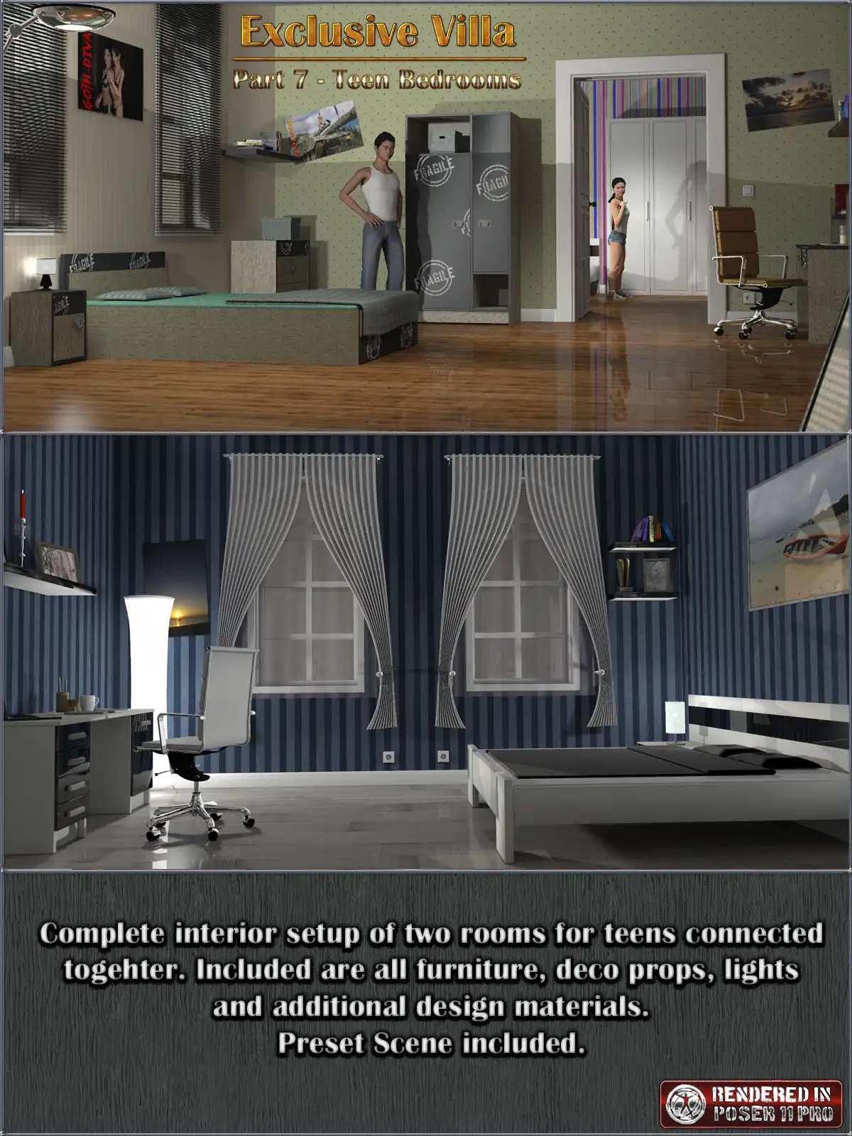 Exclusive Villa 7: Teenage Bedrooms_DAZ3DDL