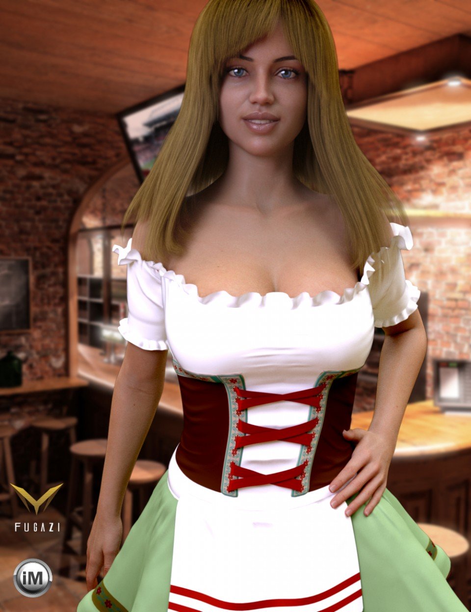 FG Oktoberfest Dress for Genesis 8 Female(s)_DAZ3D下载站