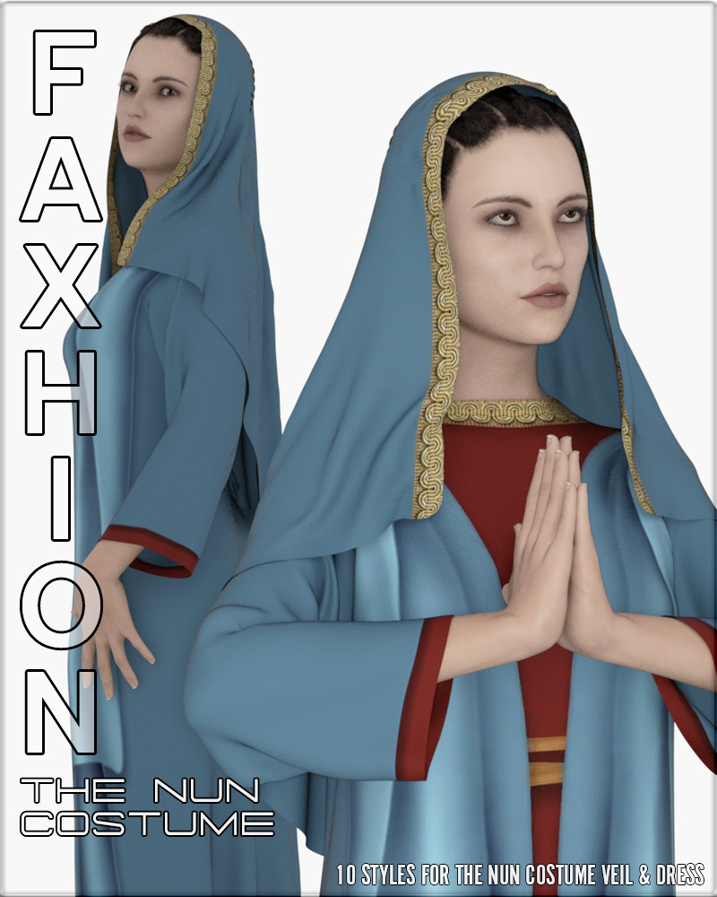 Faxhion – dForce Nun Costume_DAZ3D下载站