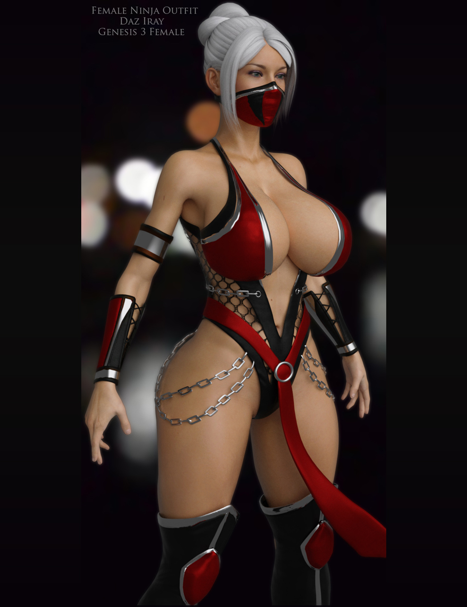 Female Ninja Outfit for G3F_DAZ3D下载站