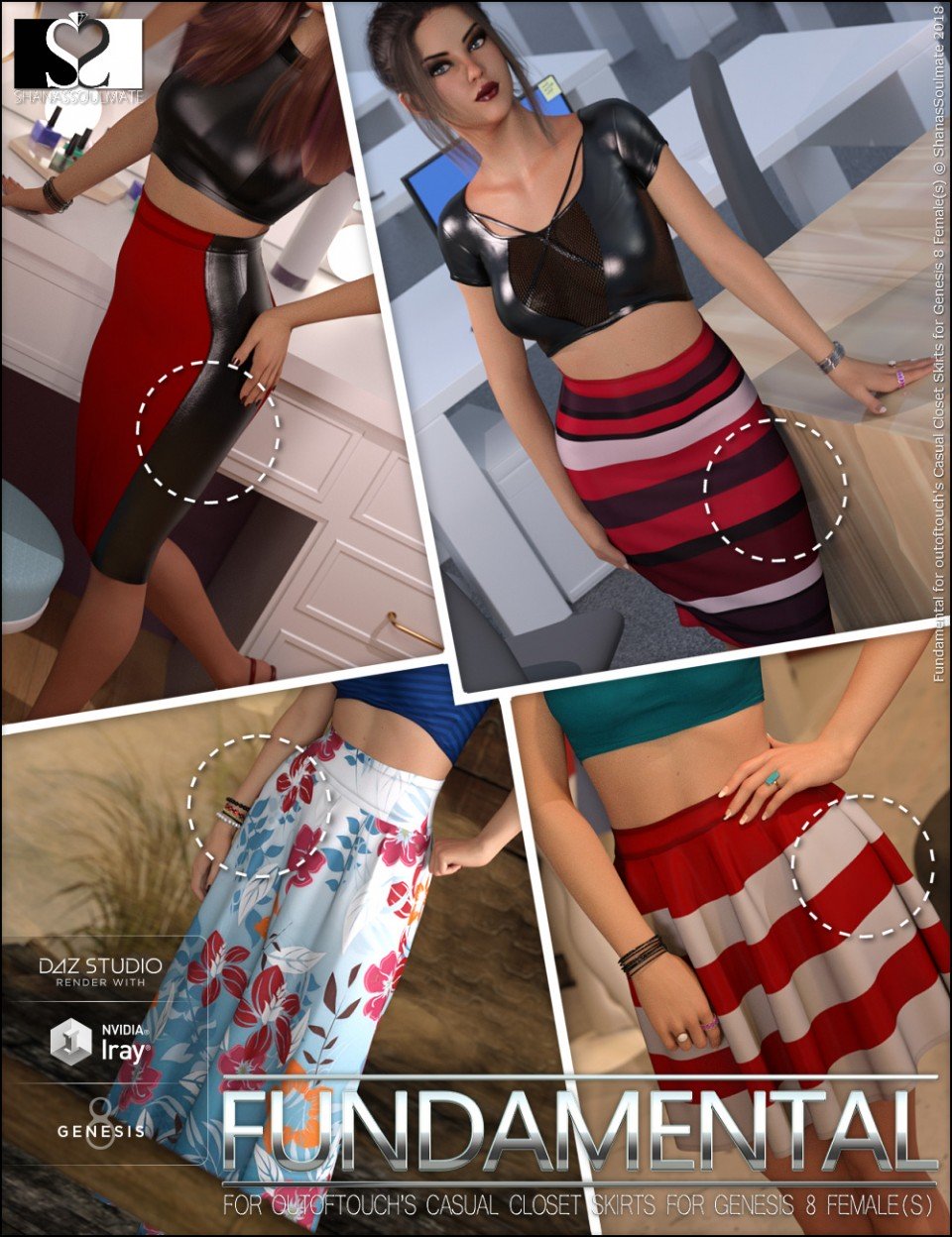Fundamental Textures for OOT Casual Closet Skirt Collection_DAZ3D下载站