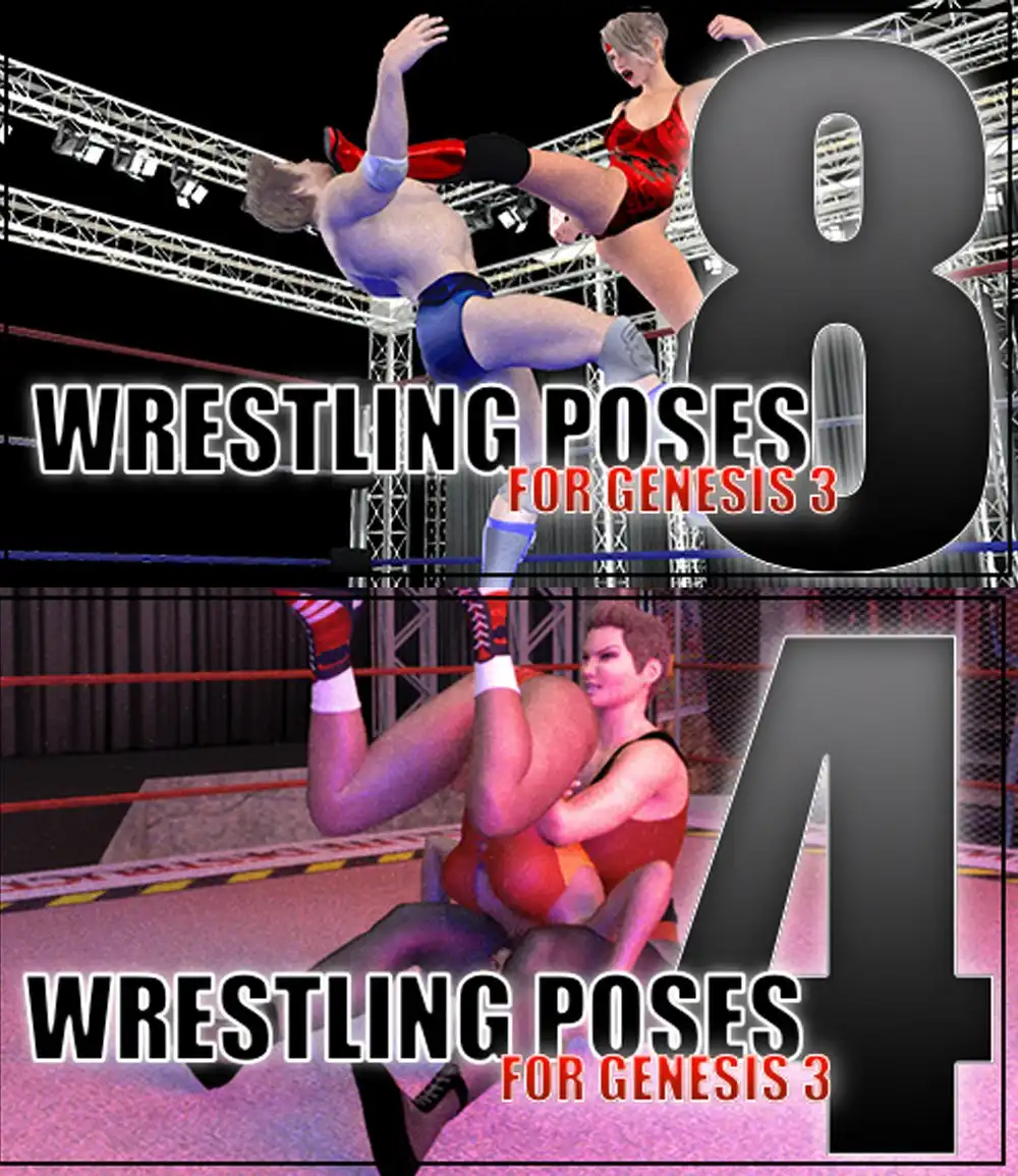Genesis 3 Wrestling Pose Pack 1-17_DAZ3D下载站