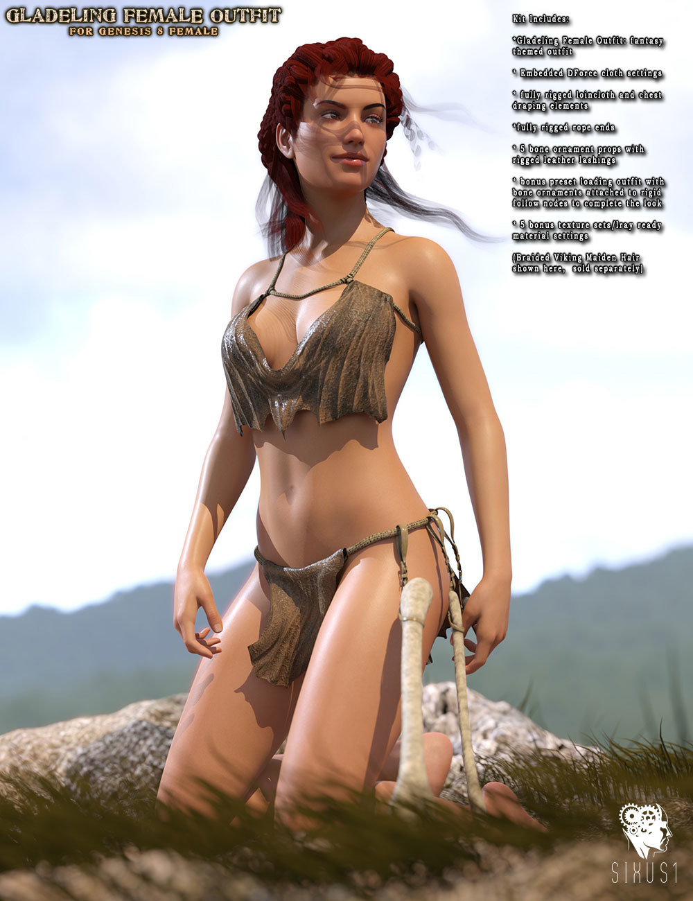 Gladeling Female Outfit for G8F_DAZ3D下载站