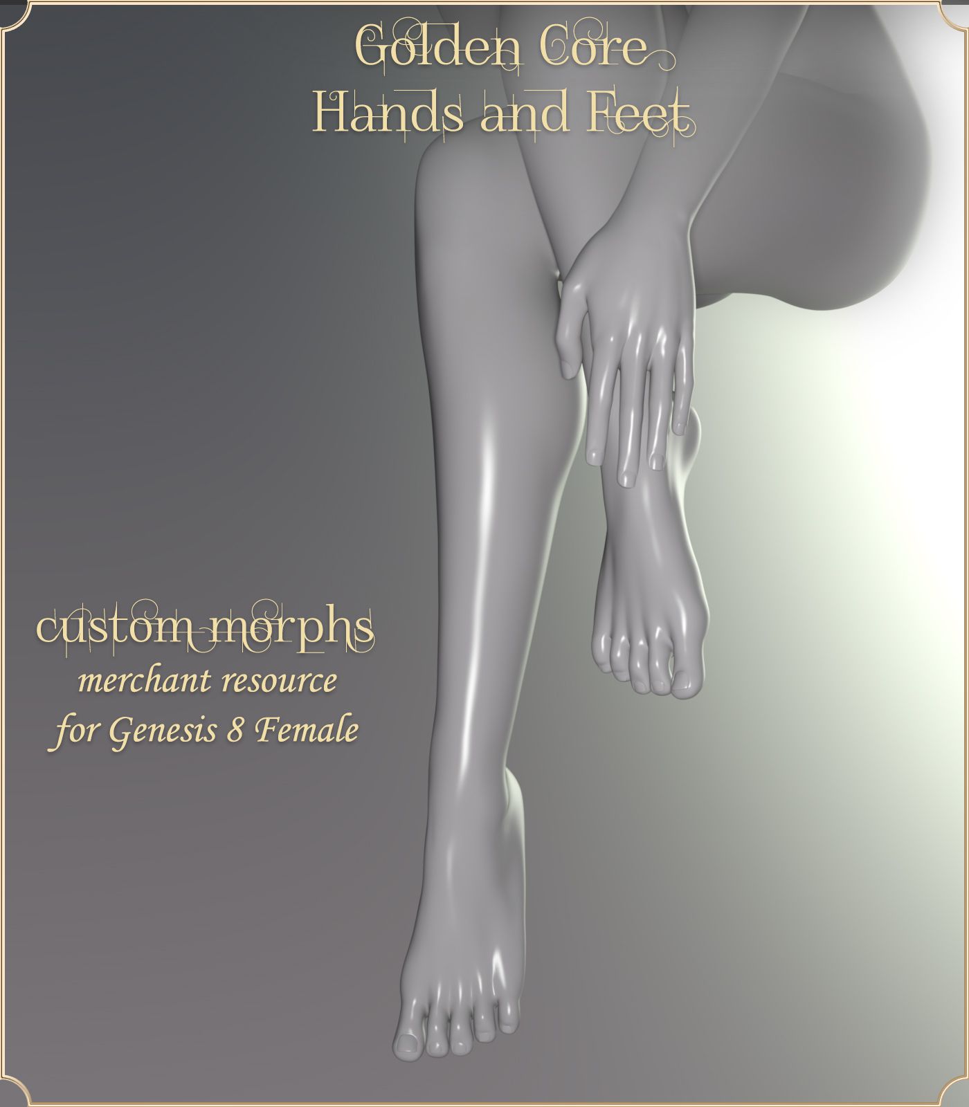 Golden Core Hands and Feet for Genesis 8 Female_DAZ3D下载站