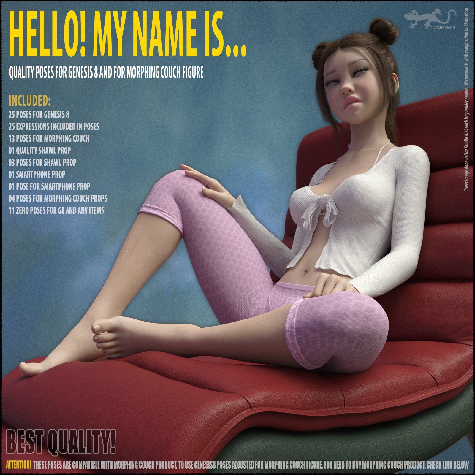 Hello! My Name Is… – Poses for Genesis 8. Part I_DAZ3D下载站