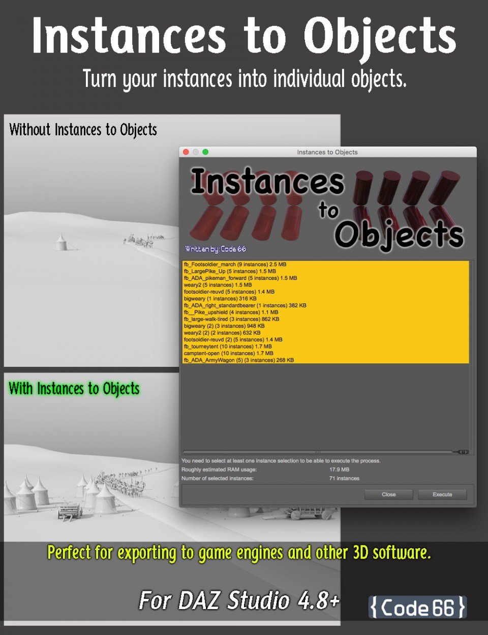 Instances to Objects_DAZ3D下载站