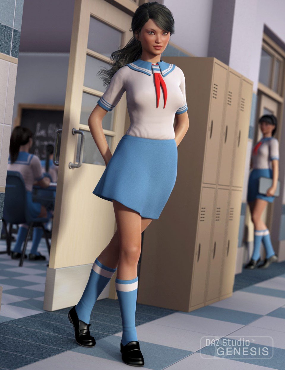 Japanese School Uniform_DAZ3D下载站